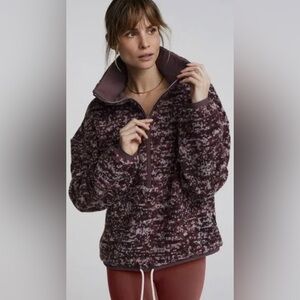VARLEY Bailey Wool Blend Half Zip Pullover Sweater Jacket in Purple Size Small